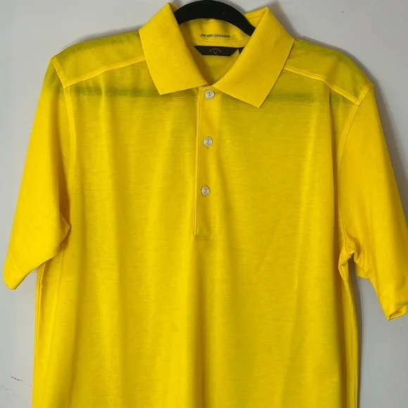 Callaway Yellow Performance Golf Shirt Size Medium - Picture 3 of 10